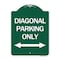 Signmission Diagonal Parking W/ Bidirectional Arrow, Green & White Aluminum Sign, 18" x 24", GW-1824-24191 A-DES-GW-1824-24191 - alternate 1